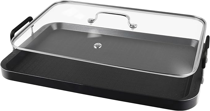 Vayepro 2 Burner Griddle Pan with Glass Lid VAYEPRO